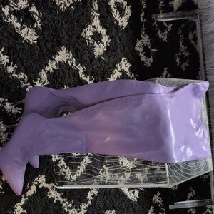 Vibrant Lavender Thigh-High Boots